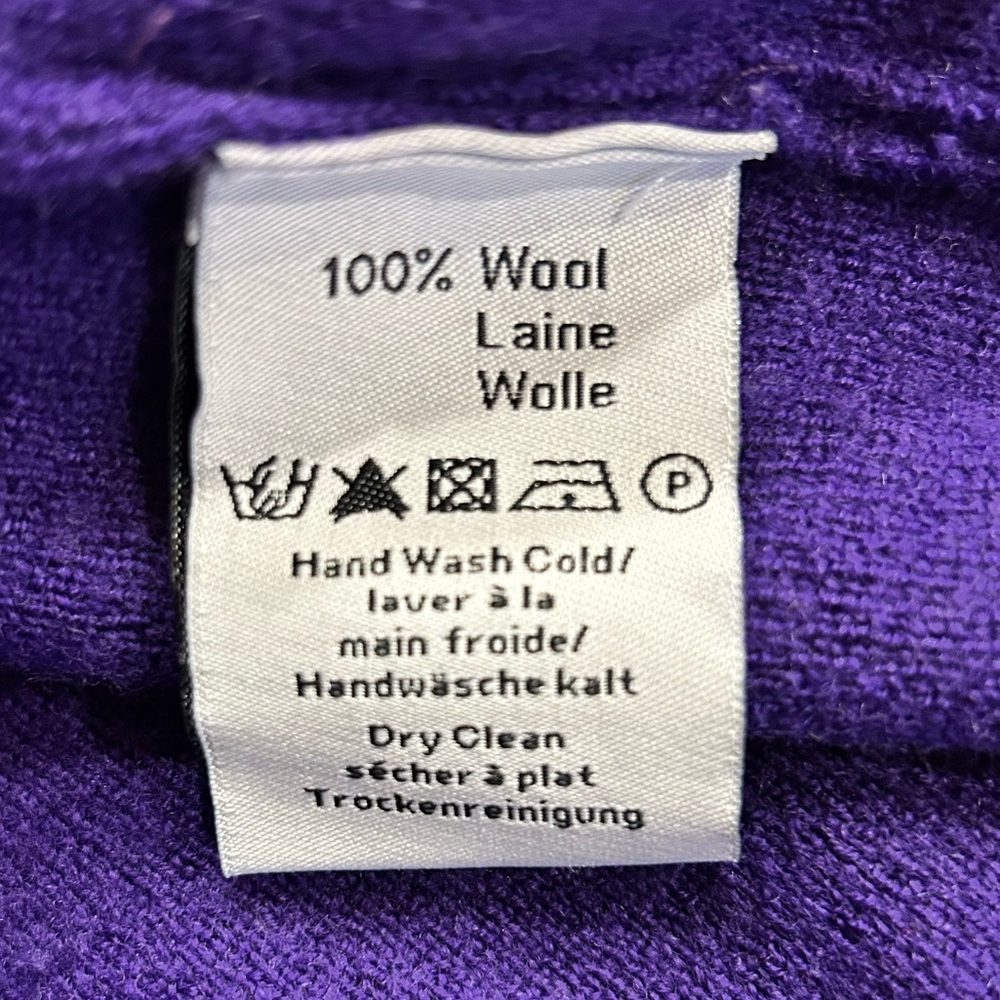 NEVE Woman’s 1/4 Zip Sweater 100% Wool. medium. Purple/Orange - Picture 3 of 4